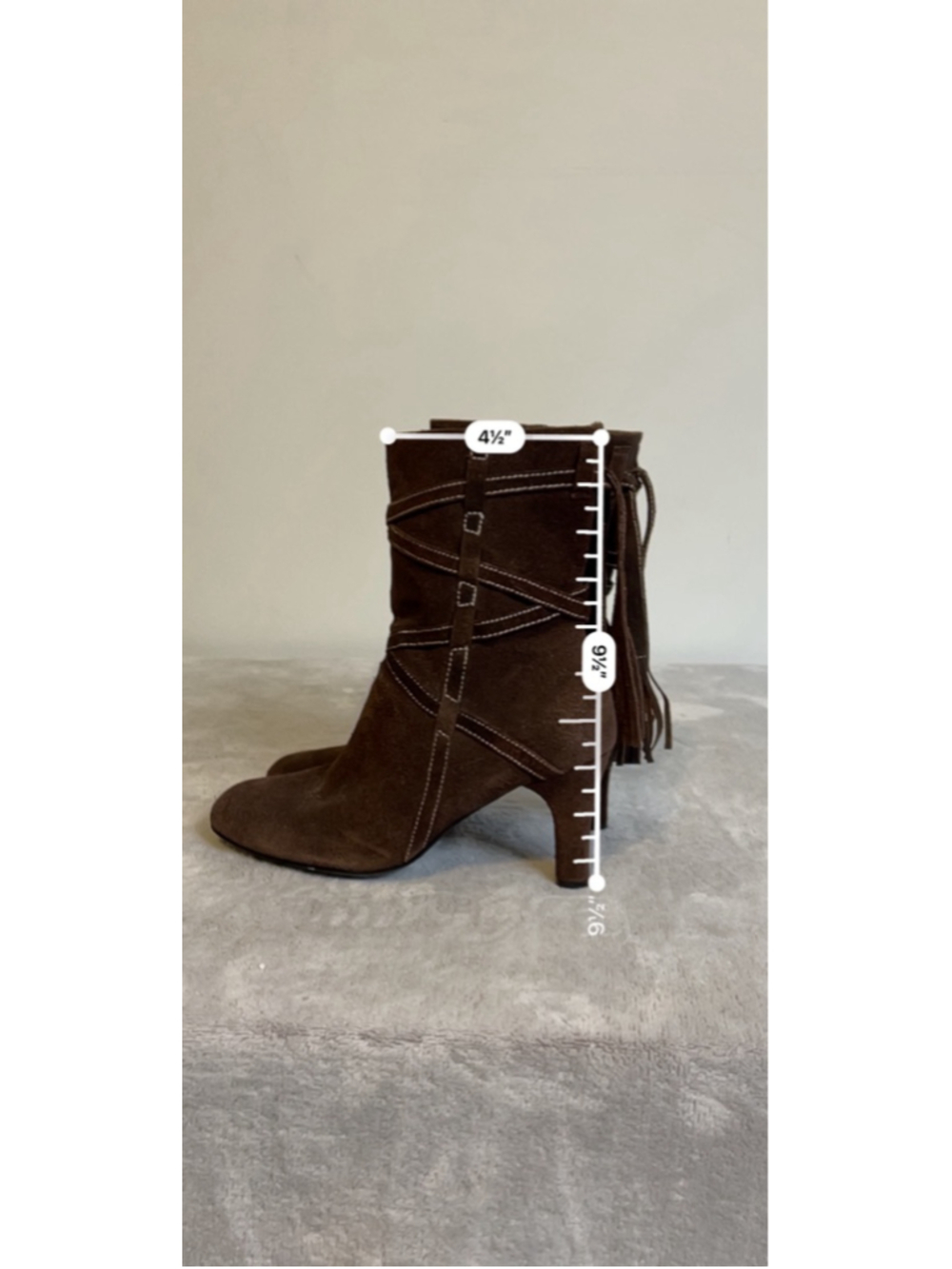 Women's Bisou Bisou Brown Suede Ankle Boots Size 7.5 - Picture 10 of 10